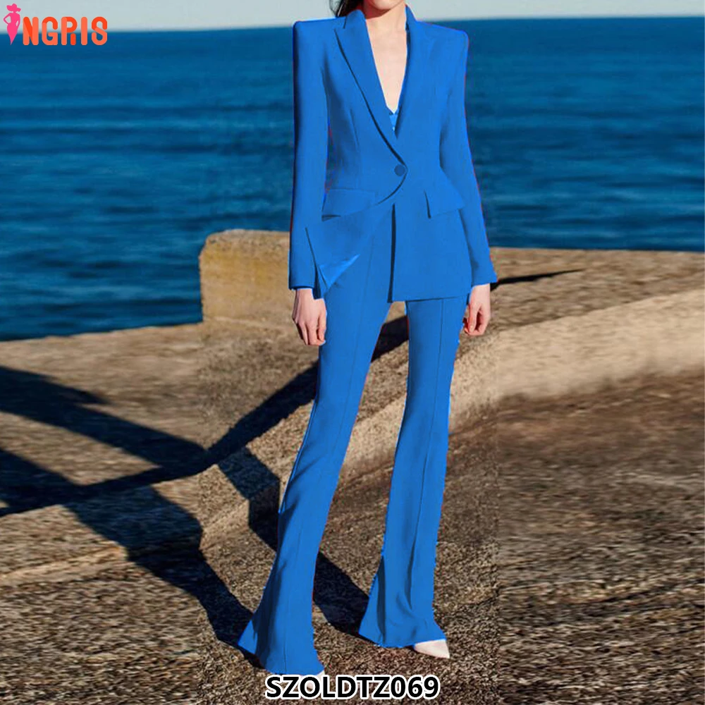 

High Quality Business Suits Women's Office Clothing Elegant Two Piece Suit Women's Flared Pants Women's Blazer-SZOLDTZ069
