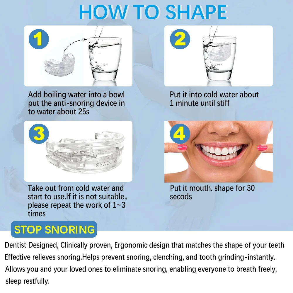 Anti-snoring Teeth Grinding Mouthguard Improves Sleep and Prevents Bruxism, Sleep Anti-snoring Device, Supports Dropshipping