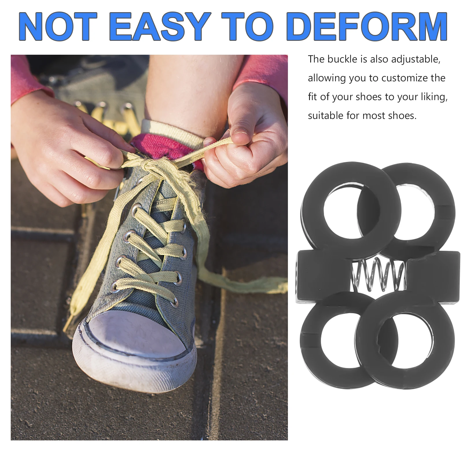 

10pcs Shoelace Buckle Locks Lazy Fastener Clips White Large Size Durable Plastic Fits All Shoes Sneaker Locks