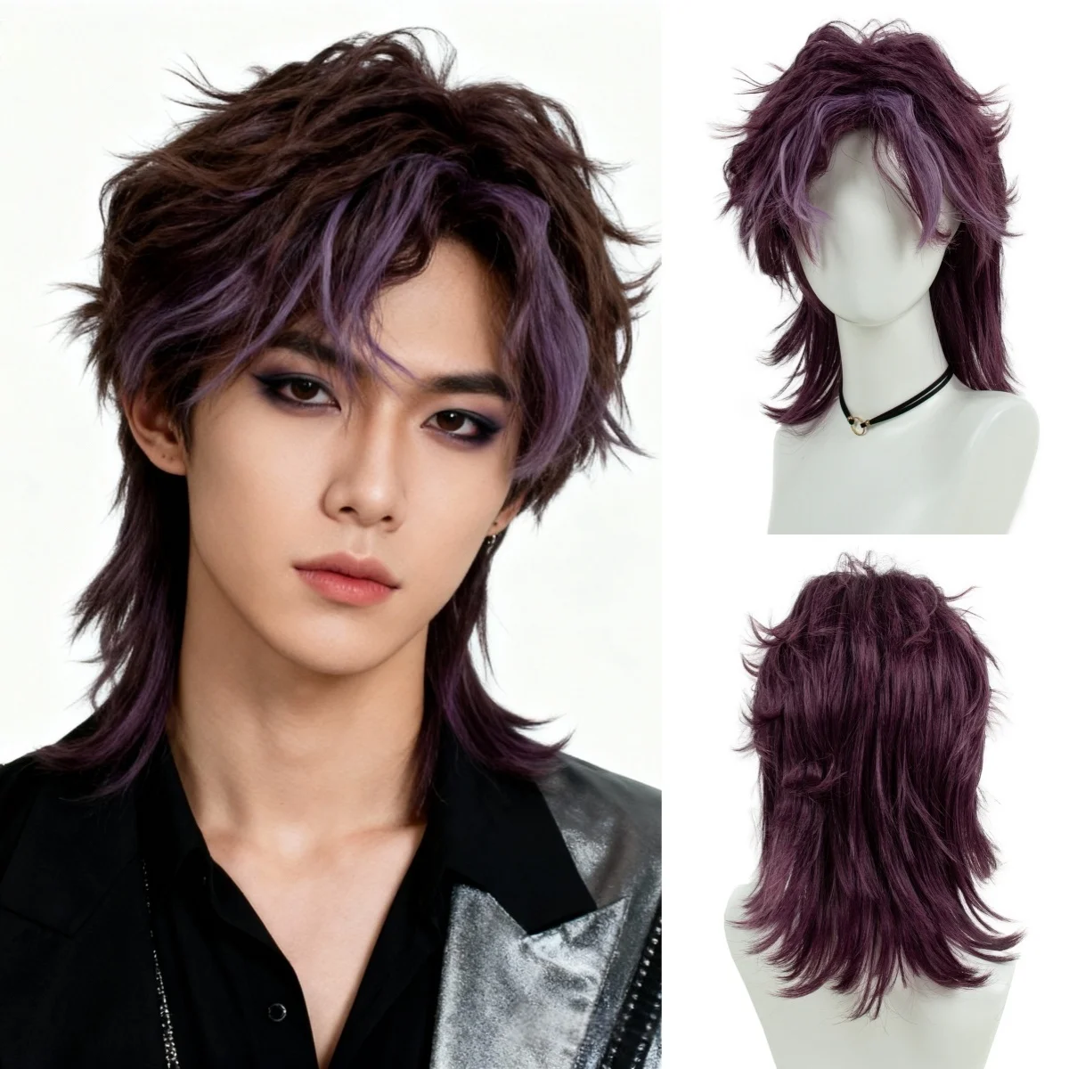 Grey Wolf Cut Layered Synthetic Hair Wig