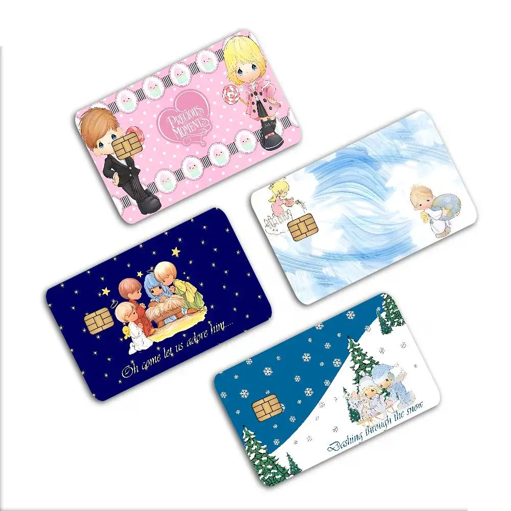 Precious Moments Cute Credit Card Skin Stickers No Adhesive Residue Water Proof for VISA Credit Card Subway Access Card