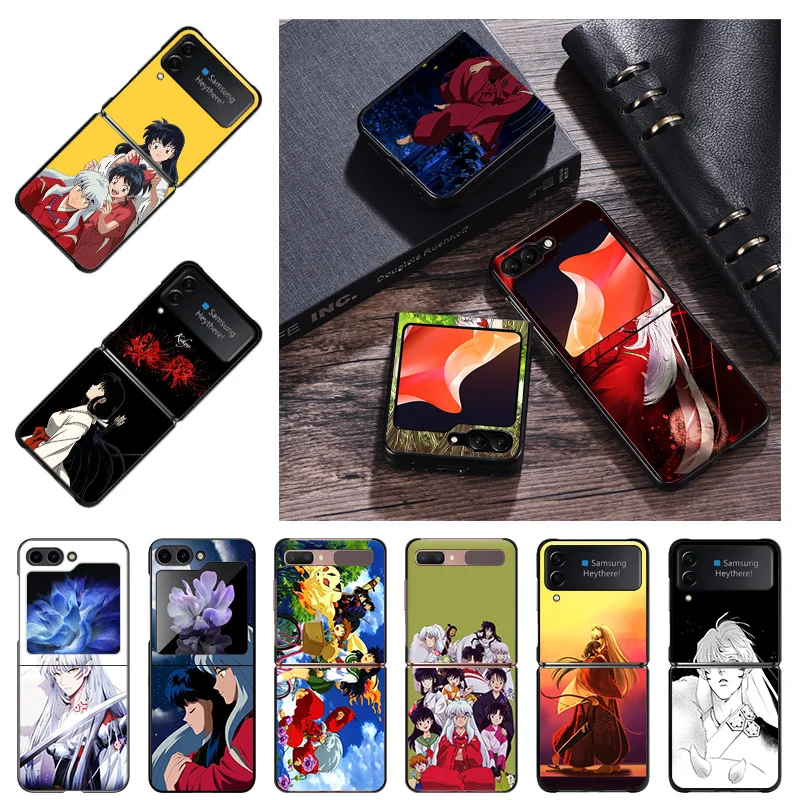 Hard Phone Cases Luxury Cartoon Inuyasha Sesshomaru Cover for Samsung ZFlip6 5G Galaxy Z Flip5 Flip4 Flip 6 5 4 3 Shell Fundas