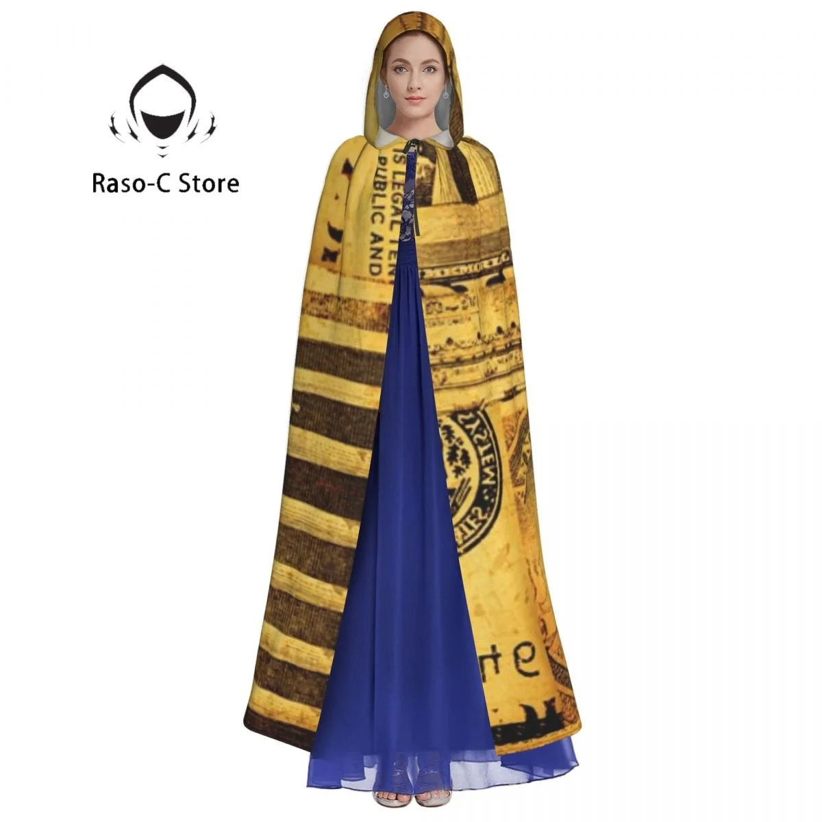 Long Cape Cloak Retro US Dollar Hooded Cloak Coat Autumn Hoodies