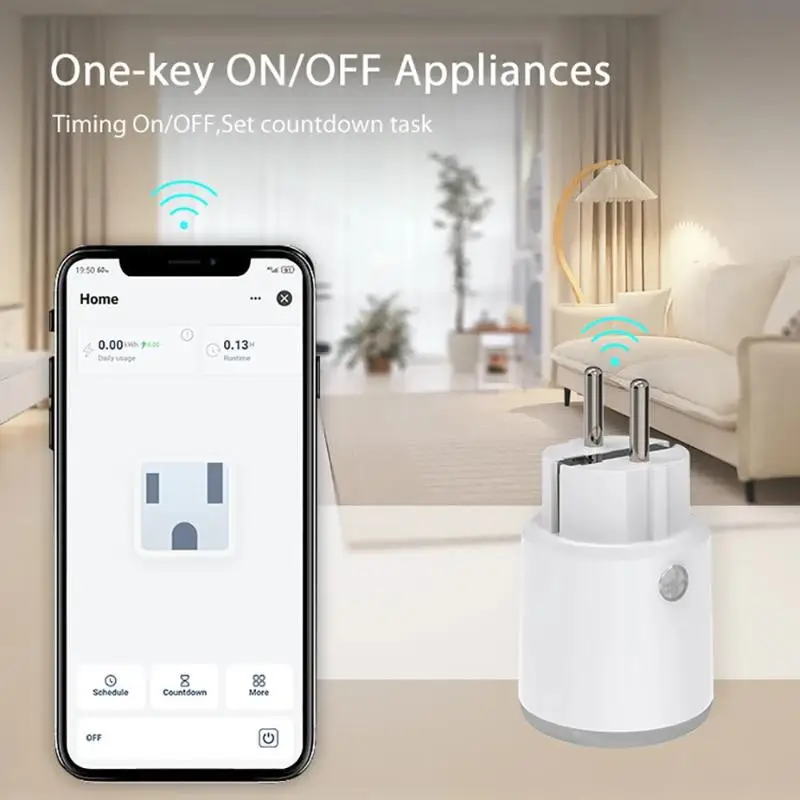 

Matter Smart Power Plug Wi-Fi 16A Измеритель мощности Дистанционное управление Розетка европейского стандарта работает с Tuya Homekit Echo Alexa Google Home Smartlife