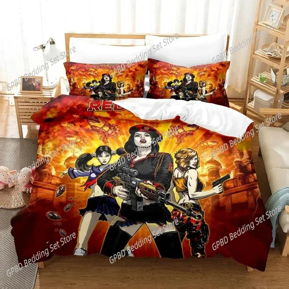 3D Print Game Command And Conque Comfortable Duvet Quilt Cover Pillowcase Bedding Set Children Bedroom Decoration Home Textile