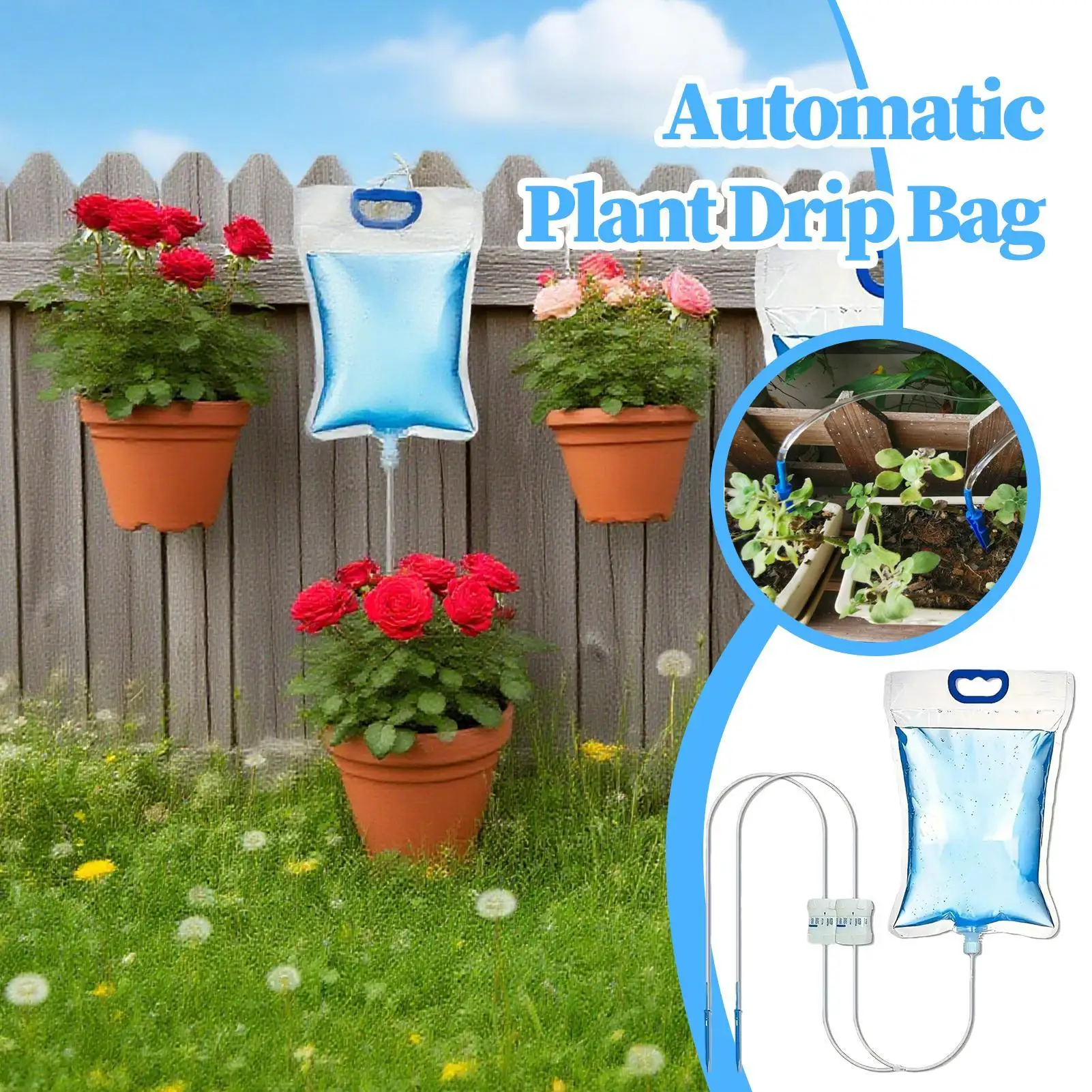 

Мешок для полива деревьев, 5,2 л, мешок для капельного орошения в помещении, регулируемый, подвесной для рабочего места, клумба, сада, приподнятая кровать, теплица