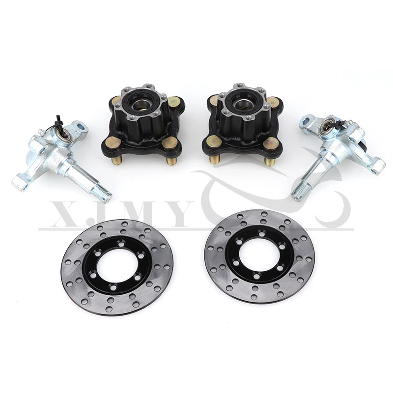 

1SET Steering Strut Knuckle Spindles with 100mm M14*4 STUD Brake Caliper 130mm Disc wheel Hubs Fit For Buggy Go Kart Quad Bike