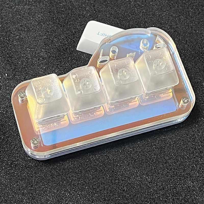 Keyboard New RGB Light Custom Macros Programmable 4key Cartoon Keyboard Designer Mechanical Hot swap Mechanical Keyboard Kit