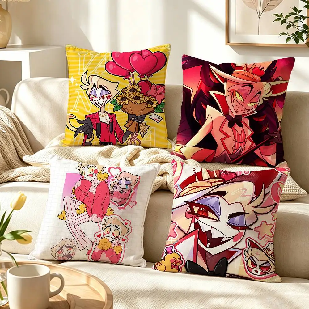 Animation Hazbin Hotel L-Lucifer  Pillow Case Pattern Printed Pillowcase For Living Room Sofa Cushion Cover