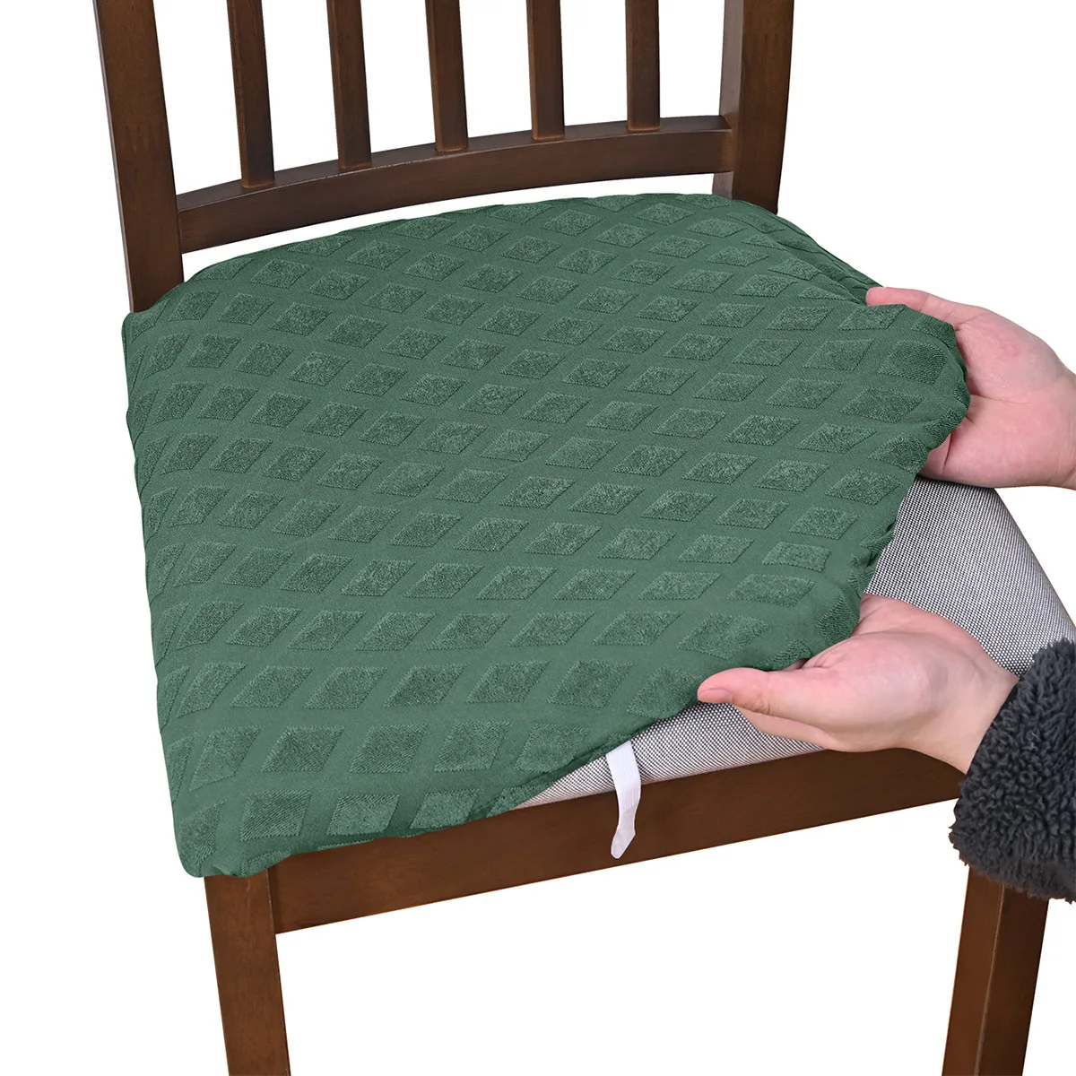 1PC Chair Seat Cover Dining Room Chair Covers Removable Washable Elastic Cushion Covers for Upholstered Dining Chair