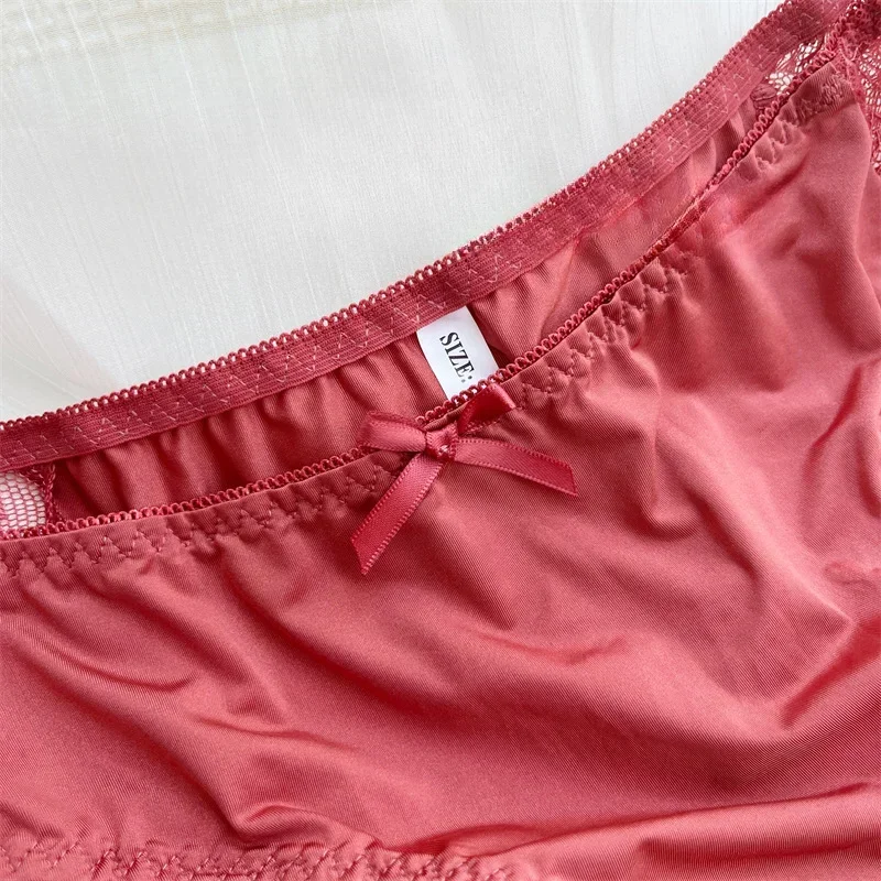 กางเกงในผ้าไหมน้ำแข็งสำหรับผู้หญิง ปี 2024 ไซส์ใหญ่ ไร้ตะเข็บ บวกไซส์ ชุดชั้นในสตรี ลูกไม้ เซ็กซี่