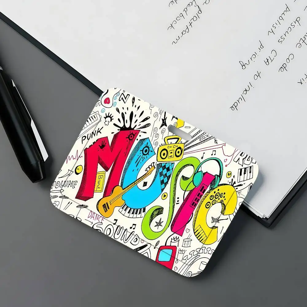 Ambesonne Music Card Holder Work Permit Access Bus Subway Cards Protective Sleeve