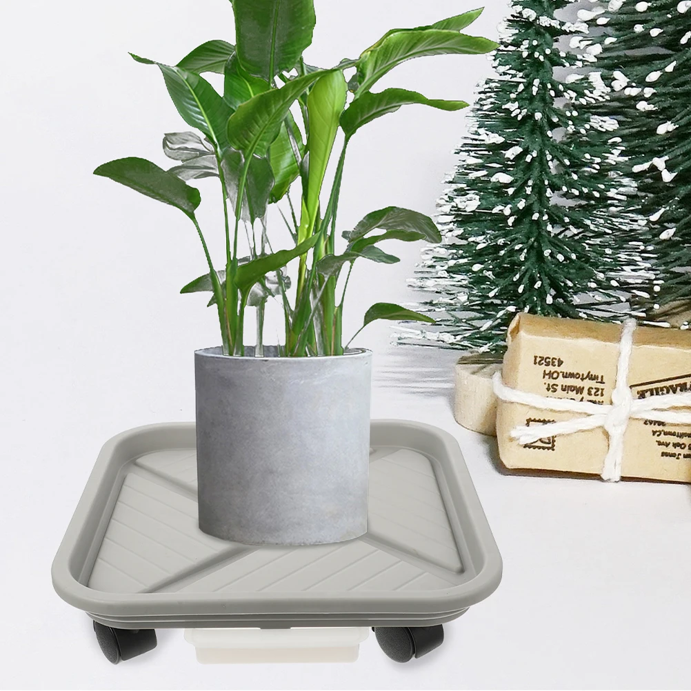 

Flower Pot Tray Plant Saucer with Wheel Rolling Stand Planter Trays Wheels Indoors Plants Stands for Water Drainage Outdoor