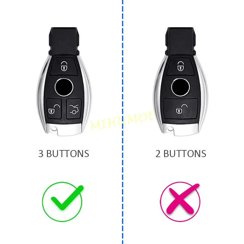 Silicone 3 Buttons Car Key Case Cover Chain Protector For Mercedes Benz A C E S M Class CLA CLS GLA GLC GLE GLK GLS SL SLK SLC