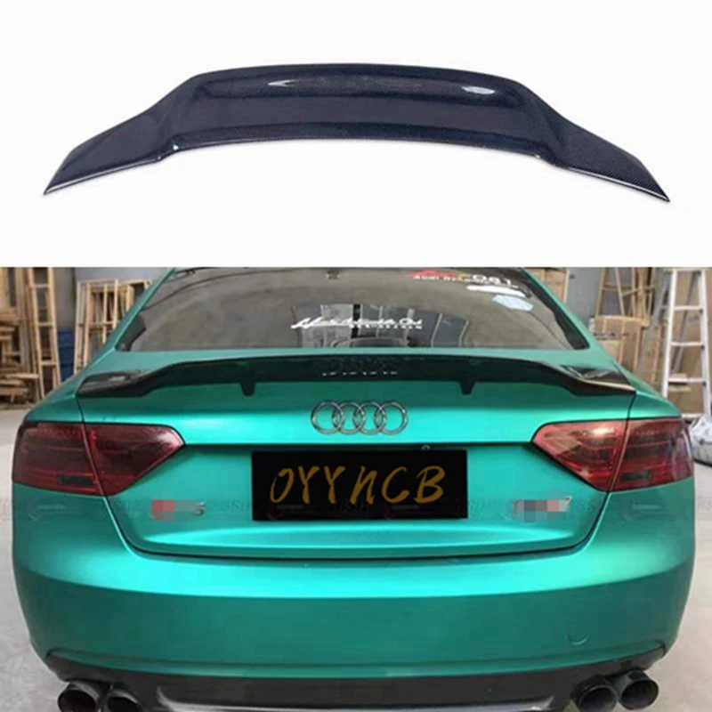 

FOR AUDI A5 4Door R Style Carbon fiber Rear Spoiler Trunk wing 2009-2016 FRP glossy black Forged carbon