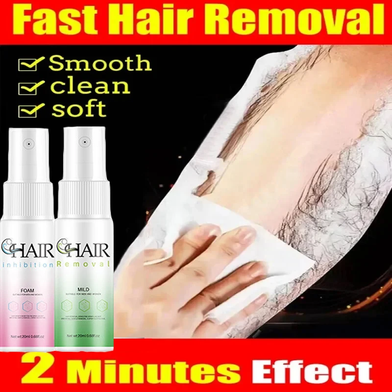 

Fast Hair Removal Spray Set Painless Hair Growth Inhibitor Arm Armpit Legs Permanent Depilatory for Men Women Beauty Health Care