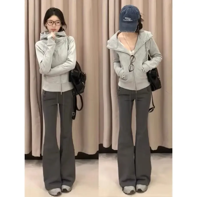 Schwarzer Kapuzenpullover 2025 Damenbekleidung mit Reißverschluss, schmal geschnitten, Y2k-Jacken, lässige Mode-Sweatshirts, Oberteile, Ropa Mujer – Detail 37