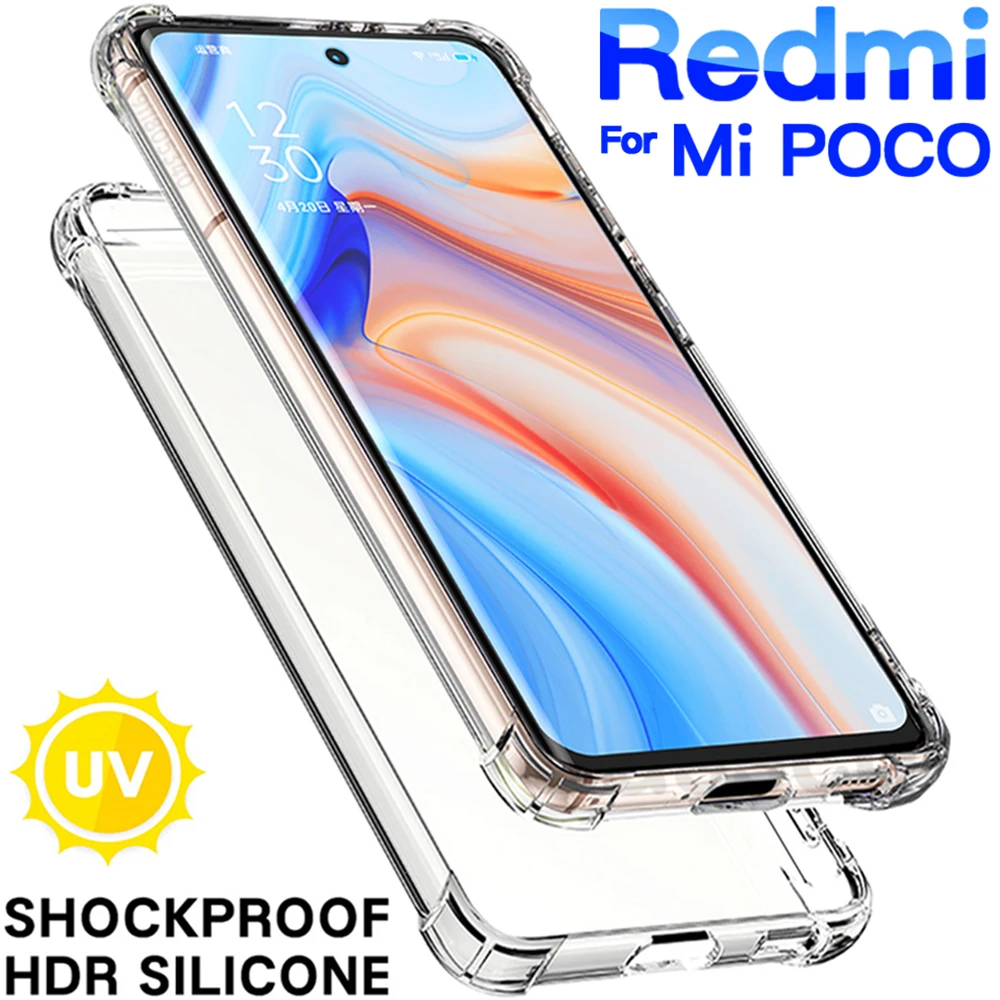 Shockproof Cover For Clear Case Xiaomi Mi 13 Redmi Note 12 11 9 8 7 10 Poco X5 X3 F3 F4 X4 Gt M4 12t 11t 12 Pro M5 s 12x 11s 10s