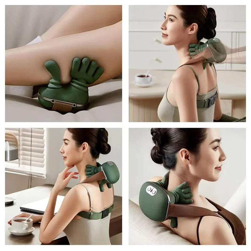 TINSOL Electric Neck Massager & Back Massager Deep Tissue Massage with 4D Palm-Like Design Relieves Pain and Relaxes Muscles