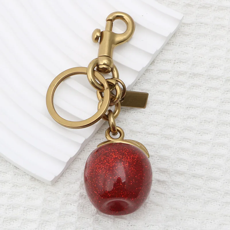 Apple Cherry Keychain Decoration DIY Craft Accessories Bag Pendant Keyring Bag Decoration Cherry Pendant Christmas Gift