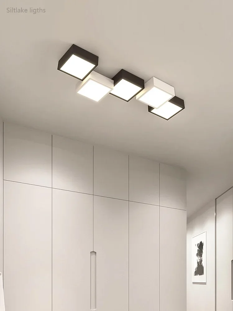 

2025 Modern Living Room Hallway Ceiling Lights Black White Combination Home Decoration Lighting Fixtures Foyer Balcony Ceiling L