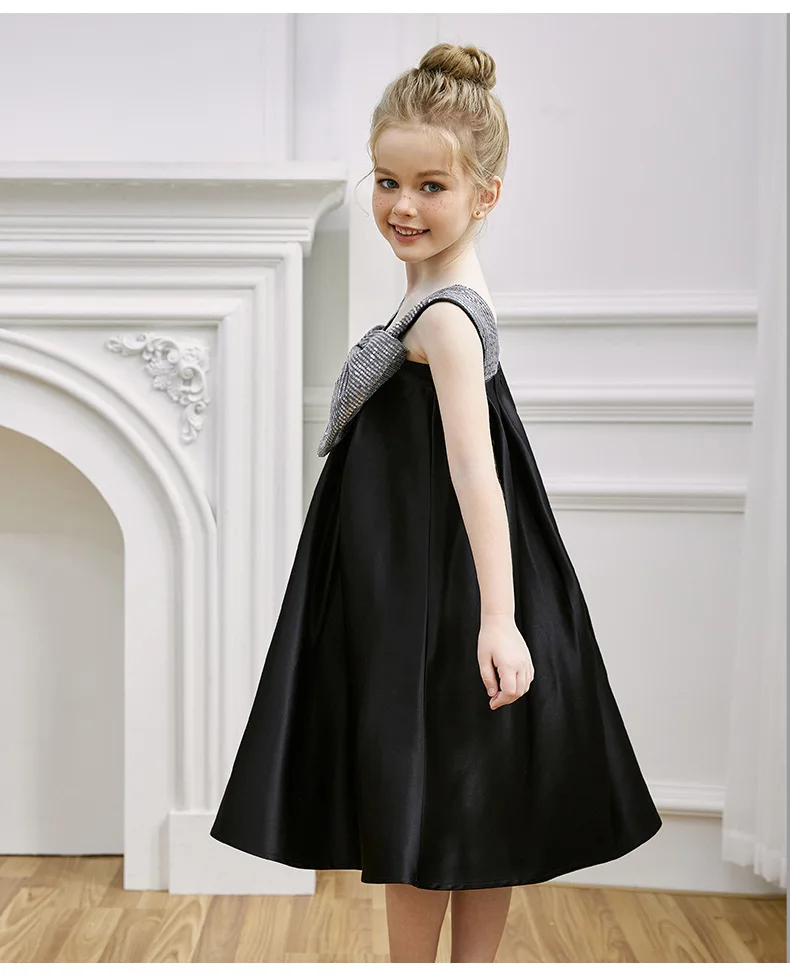 

Summer new sequined bow dress, girls' performance chiffon dress, kindergarten festival performance dress, children's dress