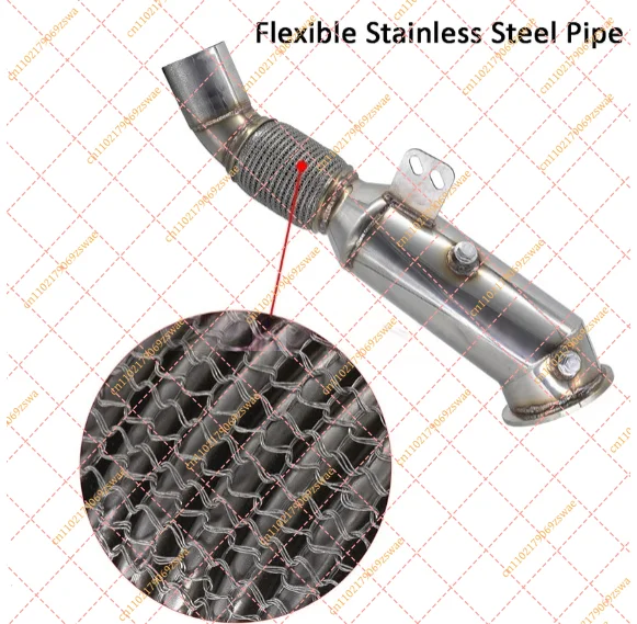 Stainless Steel Exhaust Downpipe for BMW B58 3.0T, M140i M240i 340i 440i 540i 740i Turbo Pipe