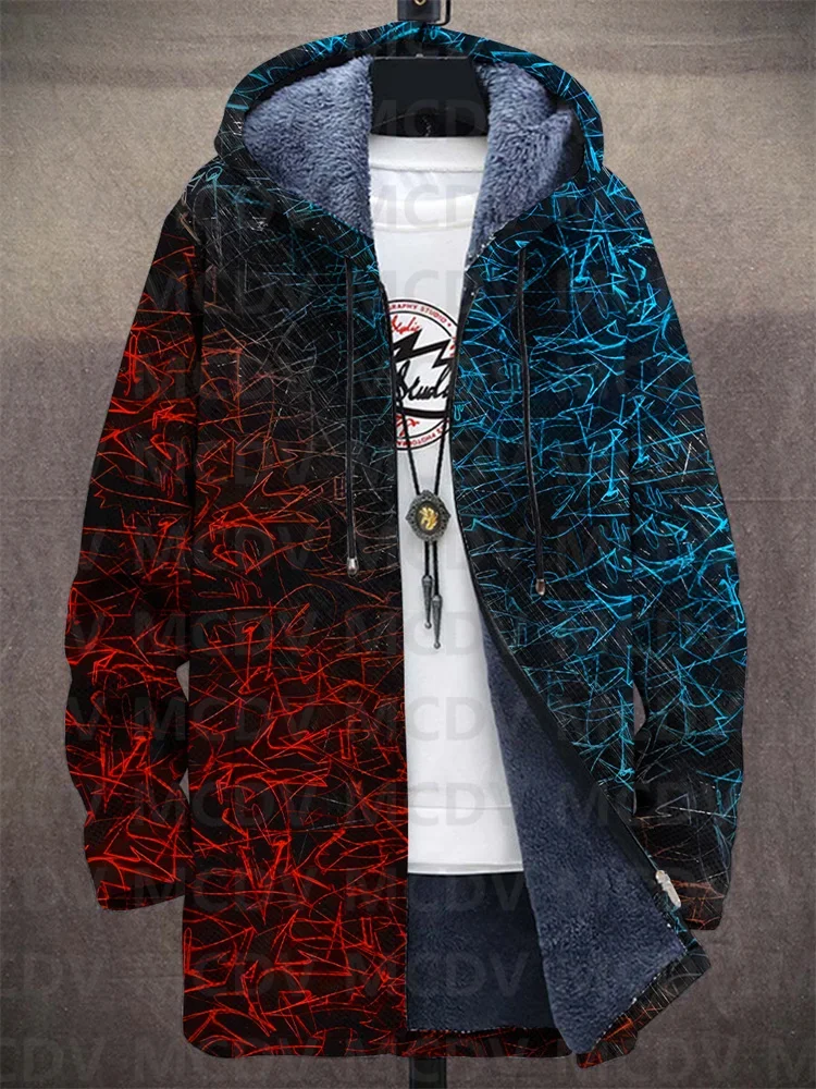 

Men's Christmas Gradient Snowflakes Fashion Plush Thick Long-Sleeved Sweater Coat Cardigan