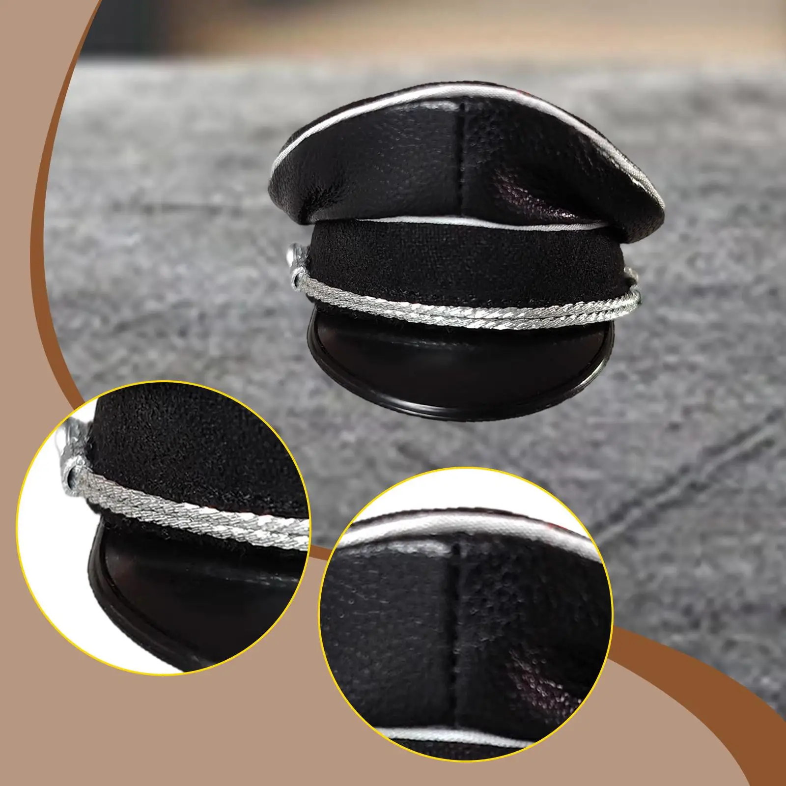 

Миниатюрная шапка-кепка из искусственной кожи для фигурок водителей в масштабе 1:6, головной убор для 12-дюймовых экшн-фигурок и кукольных нарядов