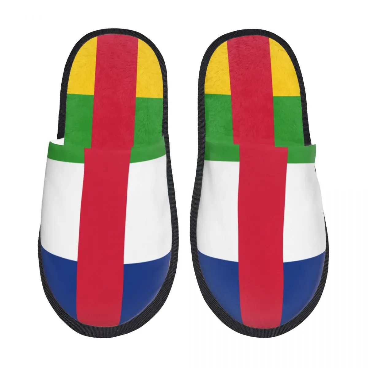 Flag Of The Central African Republic Slipper For Women Men Fluffy Winter Warm Slippers Indoor Slippers