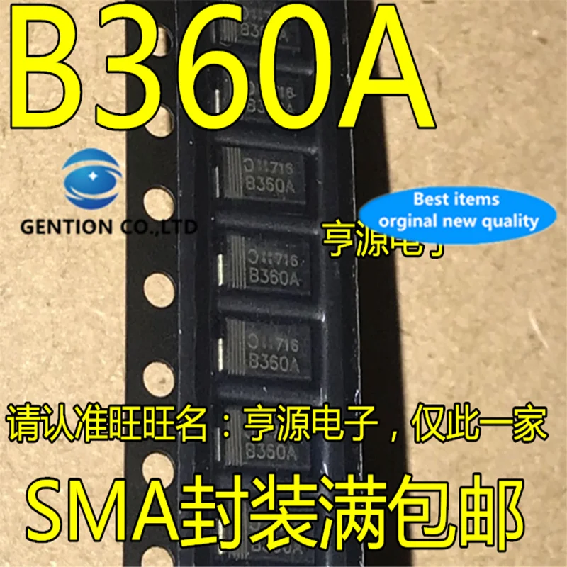 50Pcs  B360A B360A-13-F 3A 60V SMA  in stock  100% new and original