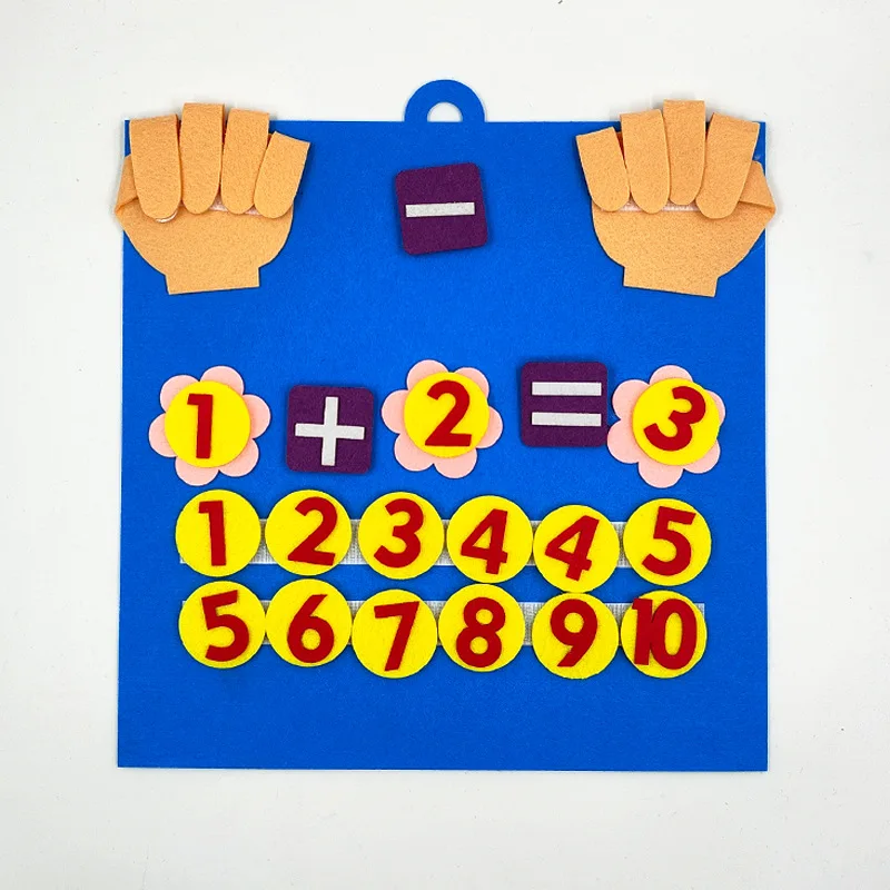 Kid Montessori Toys Felt Finger Numbers Math Toy Children Counting Early Learning For Toddlers Intelligence Develop 30*32cm