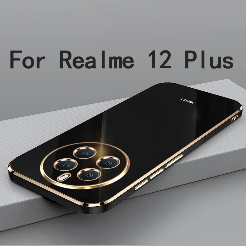 For Realme 12 12X Soft TPU Leather Case For Realme 12 Plus Anti-Fingerprint Camera Protection Cover For Realme 12 Pro Plus 5G image 2