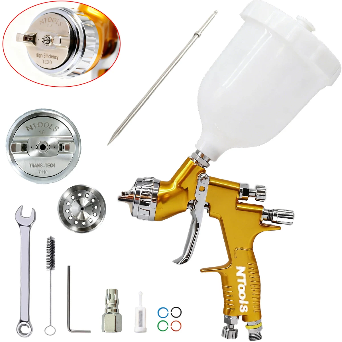 Slit Nozzle 1.3mm Air Spray Gun Paint Gun and 1.8mm Nozzle Kit Paint Spray Gun High Fine Atomization Car Sprayer Gun Airbrush