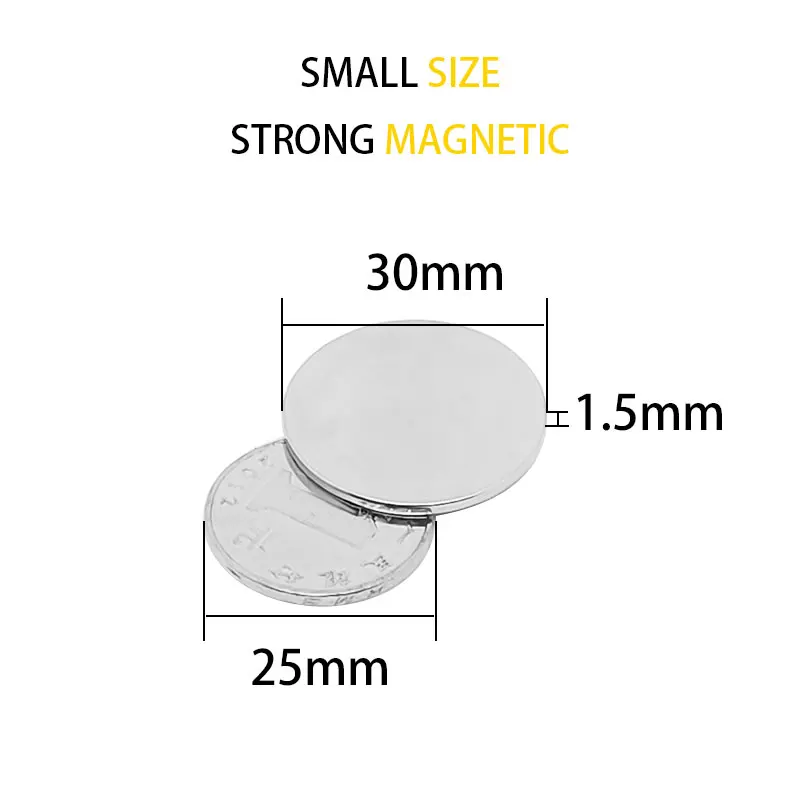 2~50PCS 30x1.5mm NdFeB Neodymium Magnet Super Powerful Round Permanent Disc 30mm x 1.5mm Permanent Magnet