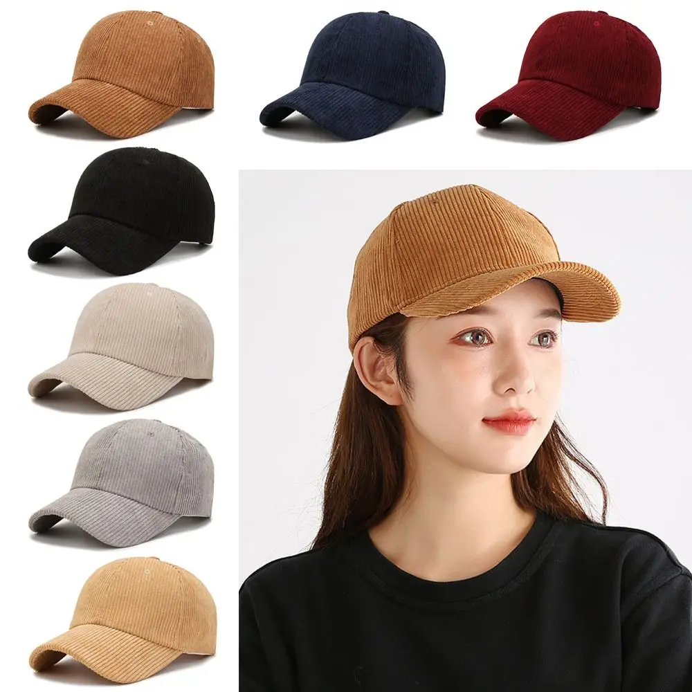 Spring Autumn Corduroy Baseball Cap Unisex Vintage Baseball Hat Women Men Outdoor Adjustable Hip Hop