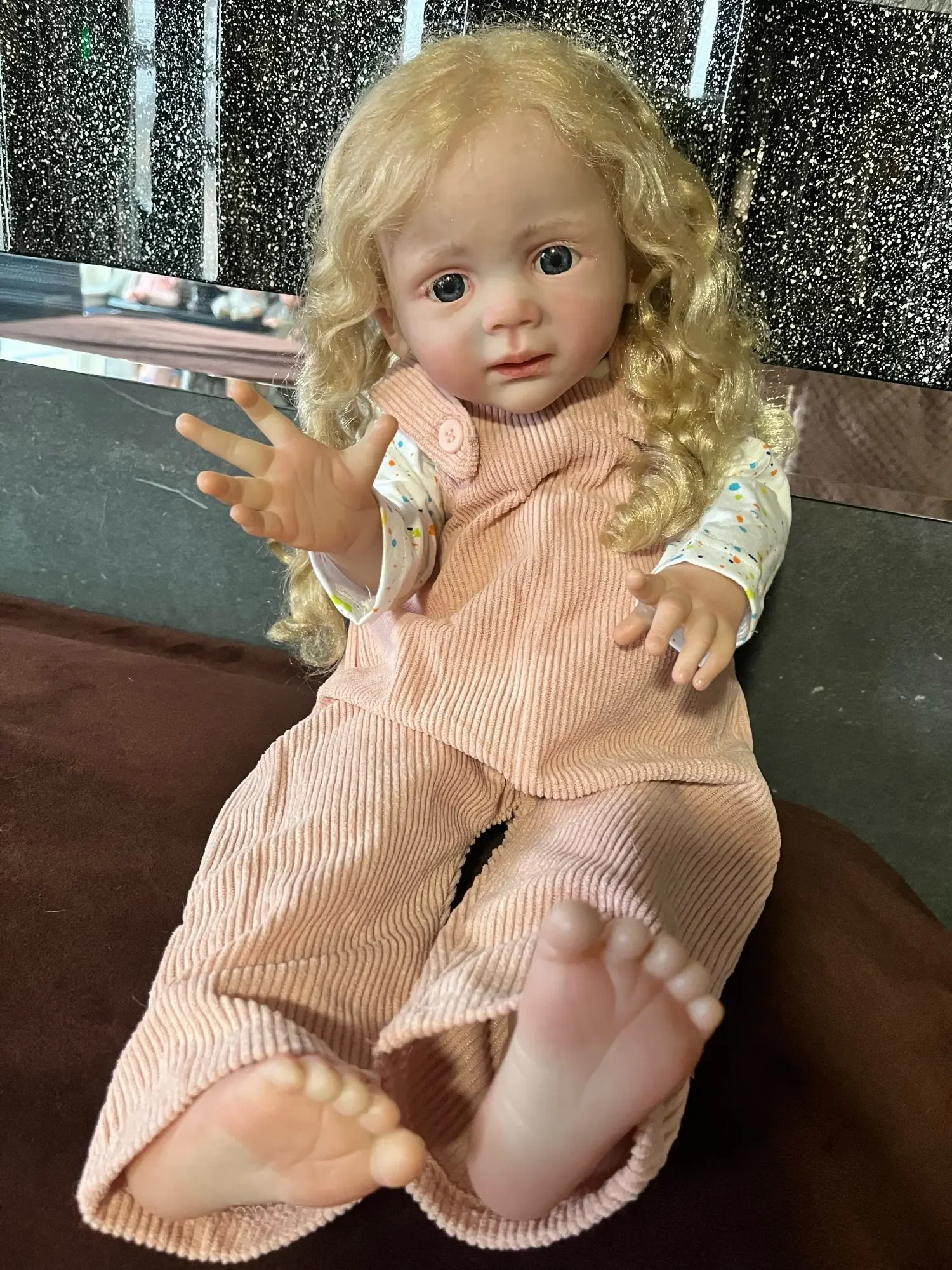 SINO-BB 25 pollici 60 cm già finito Rebor Baby Doll Fritzi con capelli radicati a mano realistici con vene bambole per bambini