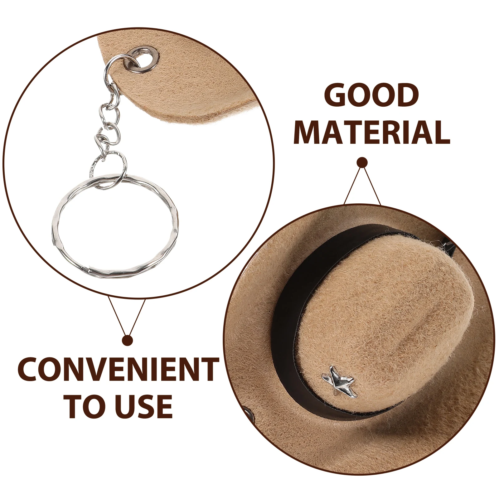 

Mini Western Hat Keychain Pendant Decorative Creative Keychain for Bag Purse Car Handbag Backpack Decor Hat Keyring