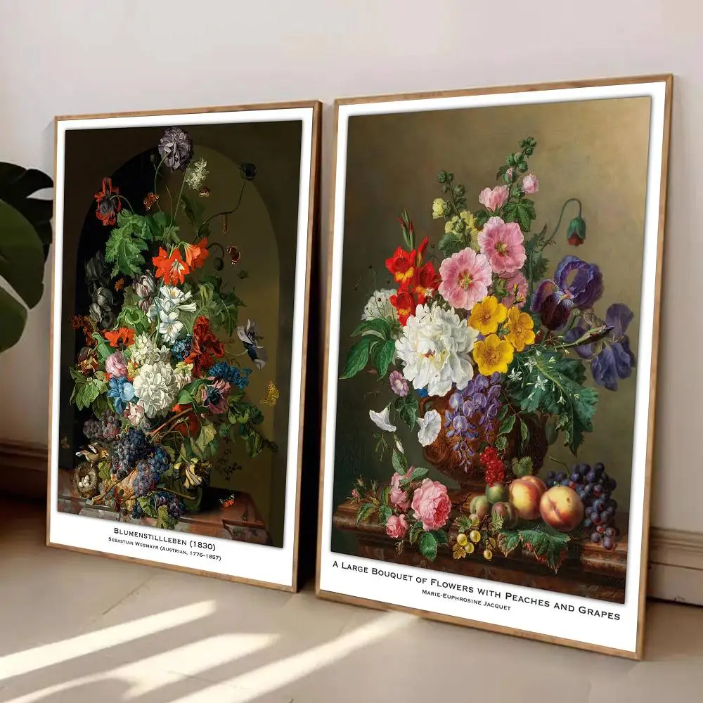 ملصق لوحة زهور لا تزال الحياة لا يتطلب أوراق الحفر ولا علامات يمكن تطبيق ملصقات ذاتية اللصق على أي سطح