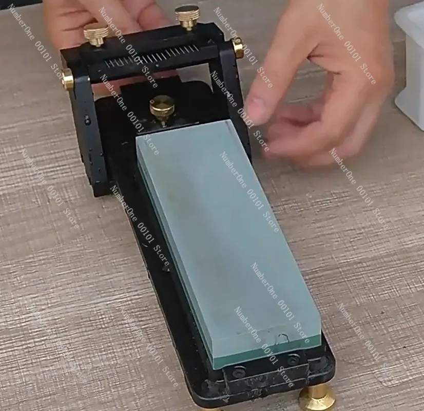 Fixed angle sharpening tool with linear track for woodworking chisels - anti-slip, ultra-fine mirror finish, adjustable angle