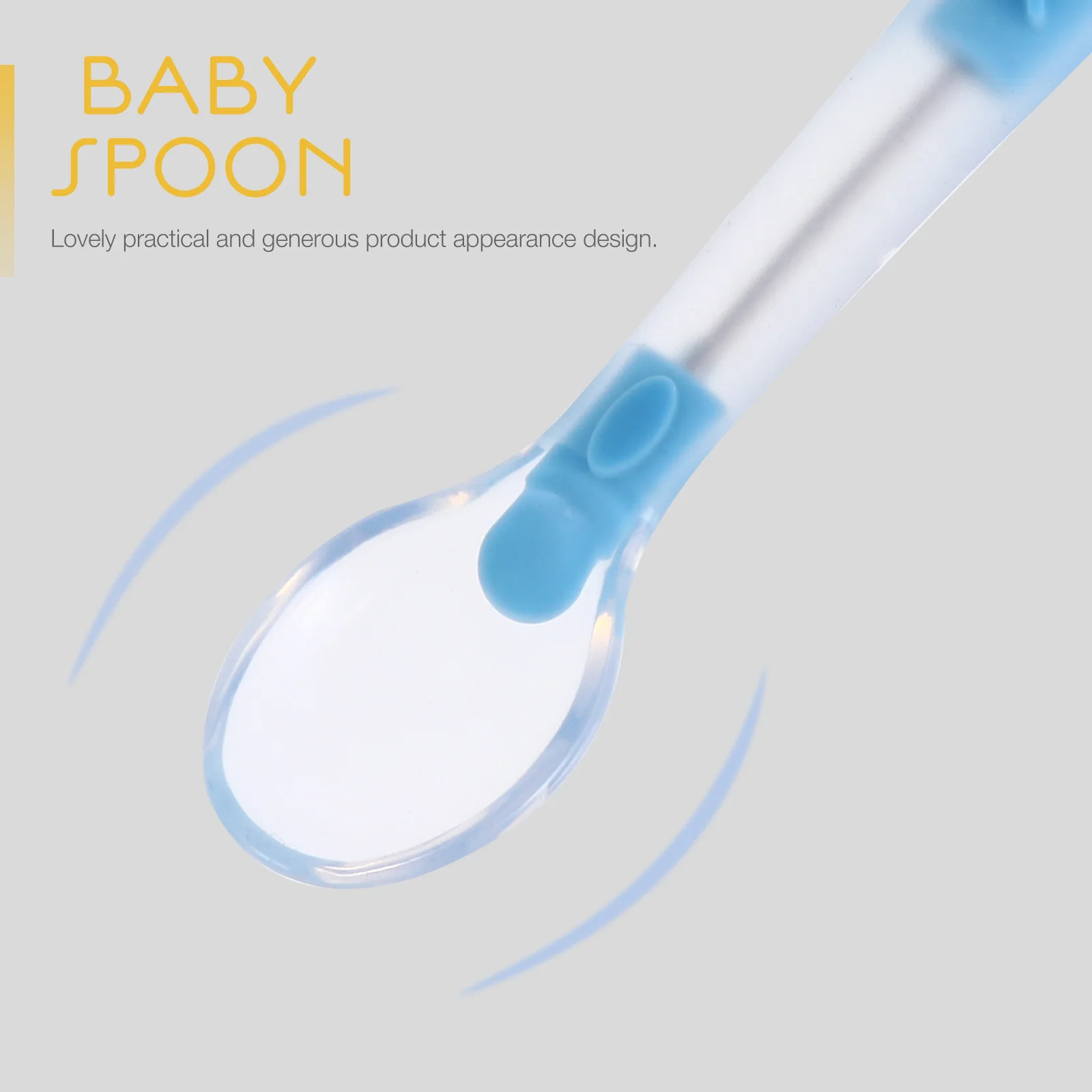 

2pcs Silicone Spoon Baby Feeding Toddler Cutlery Tableware Blue Durable Safe Portable Easy Use Baby Utensils Kiddy Spoons Infant