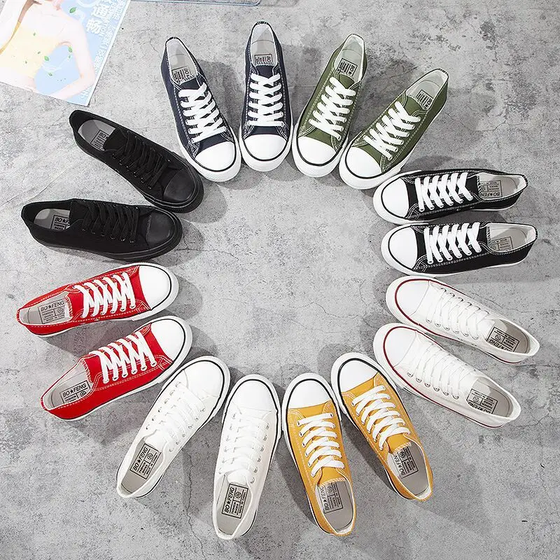 

Women Men Retro Classic Low Top Sports Shoes Canvas Sneakers Loafers Casual Shoes School Trendy Running Athletic Flat Sneakers