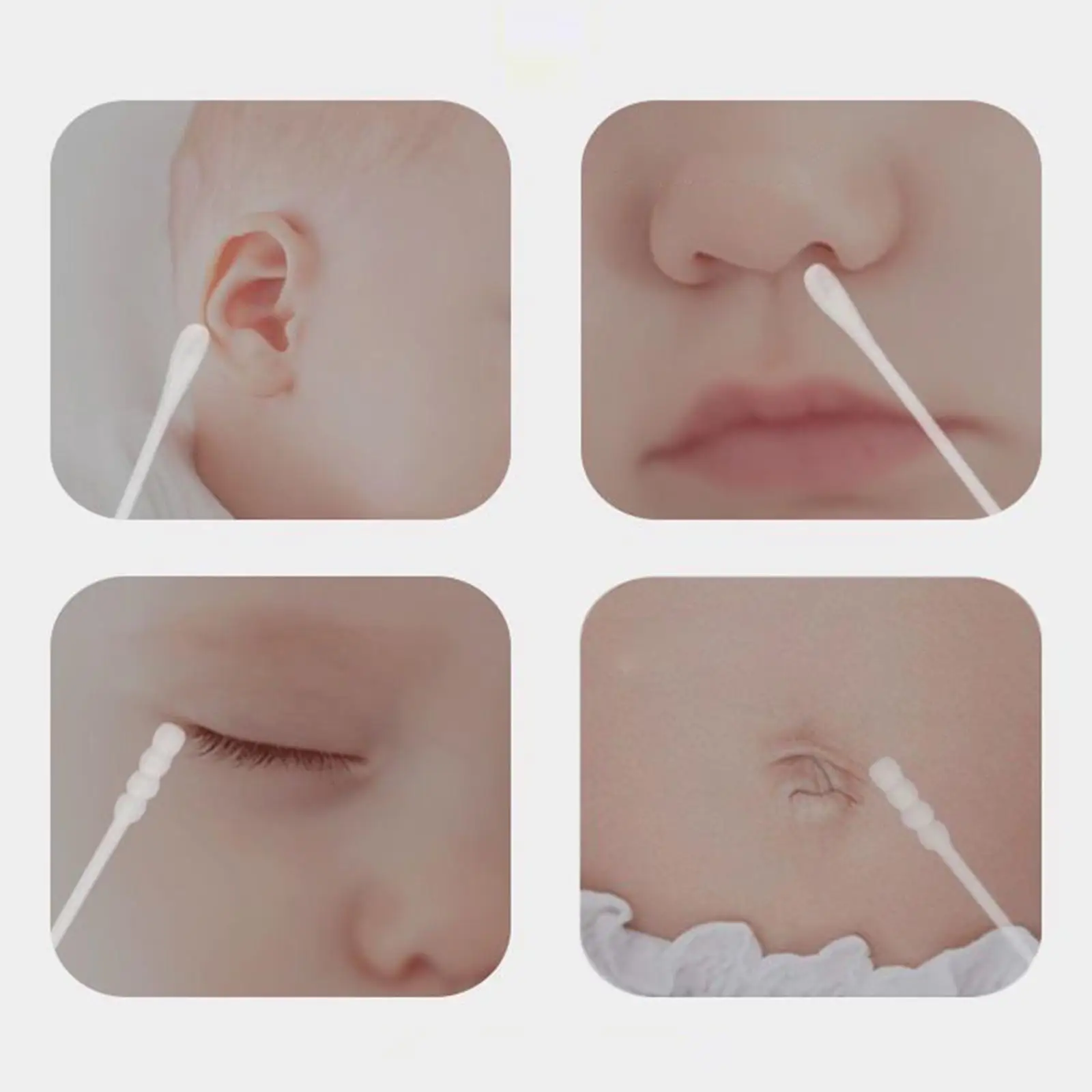 Double Tipped Cotton Swabs Paper Sticks Lint Free Buds for Nasal Ear Eye Cleaning and Disposable Face Towels