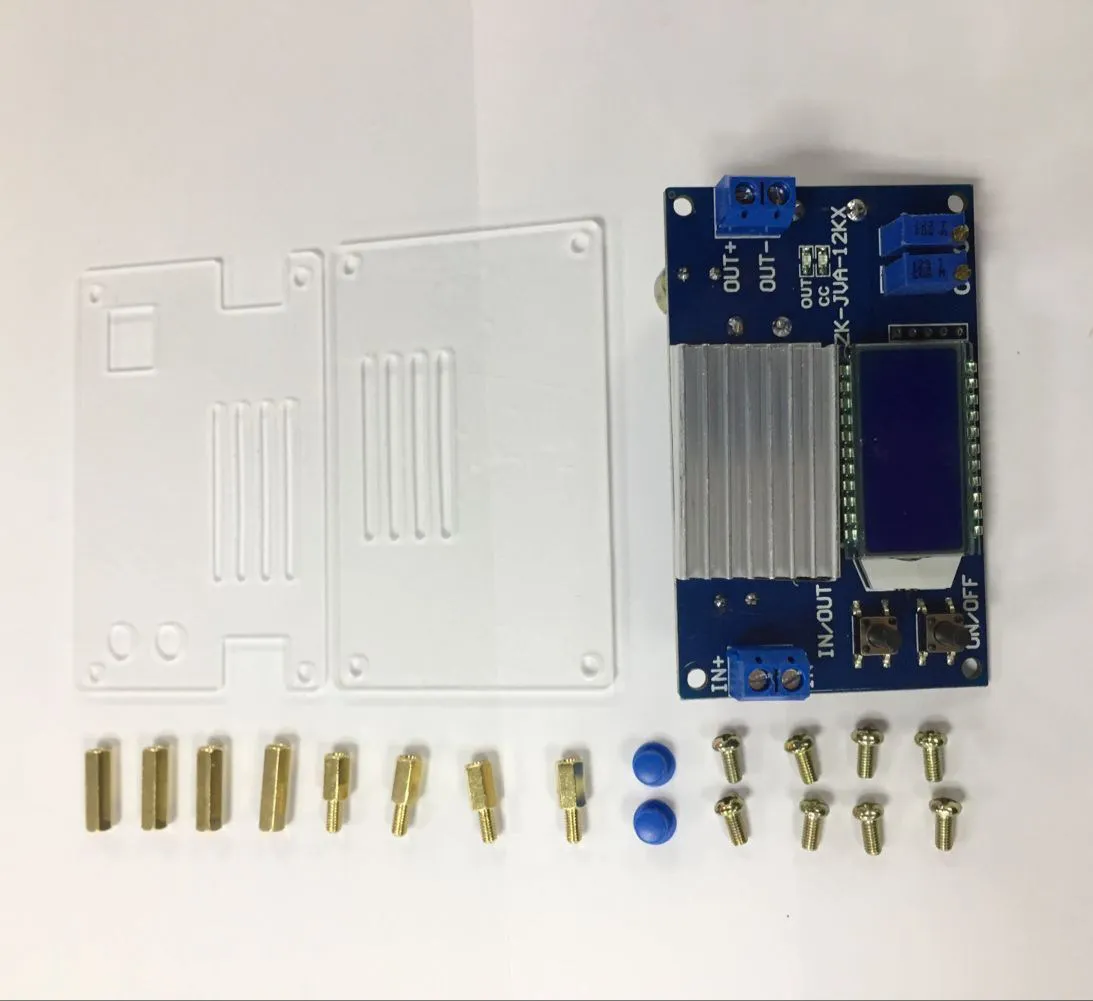 DC-DC 12A Adjustable Buck Power Supply Module Constant Voltage Current Charging LCD Digital Display Voltmeter Ammeter