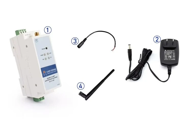USR-DR404 Din Rail Converter RS485 to WiFi with MQTT Modbus Gateway RTU to TCP Communication & Networking Product