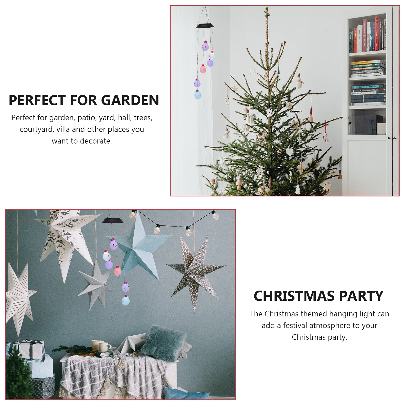 

1pc Christmas Snowman Light Solar Powered Led Wind Chime Lamp For Garden Patio Yard Courtyard Outdoor Decor Xmas Party Supplies