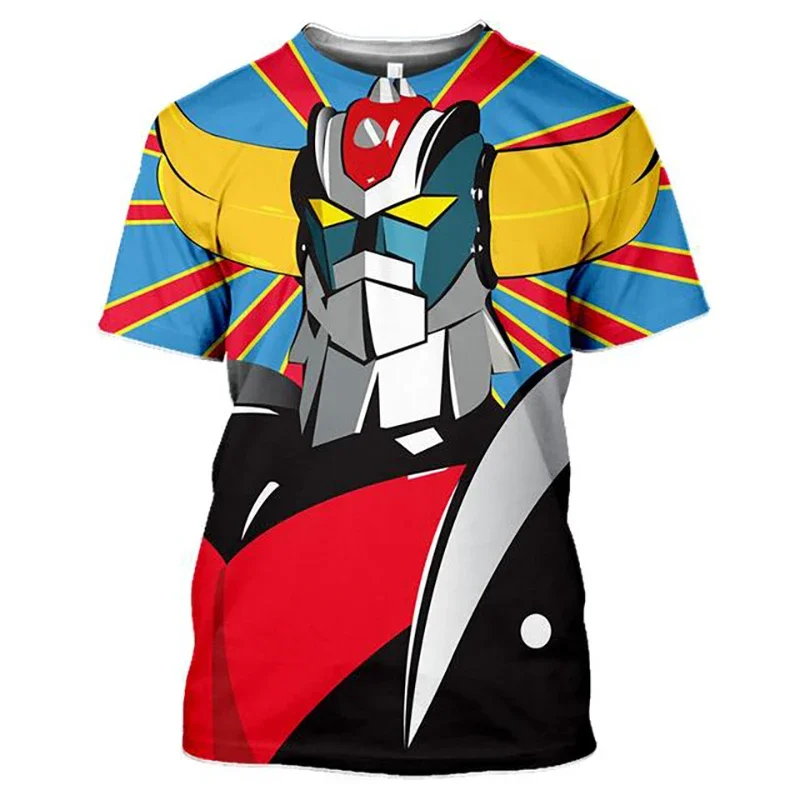 Summer New Goldorak T-shirt Anime UFO Robot Grendizer 3D Printed Men\'s T-shirt Large Size Loose Comfortable Breathable Top