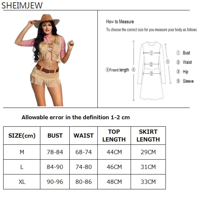 New Retro Tribe Tassels Huntress Split-type Outfit Lady Sexy Steampunk West Cowboy Cosplay Costume Fancy Halloween Party Dress