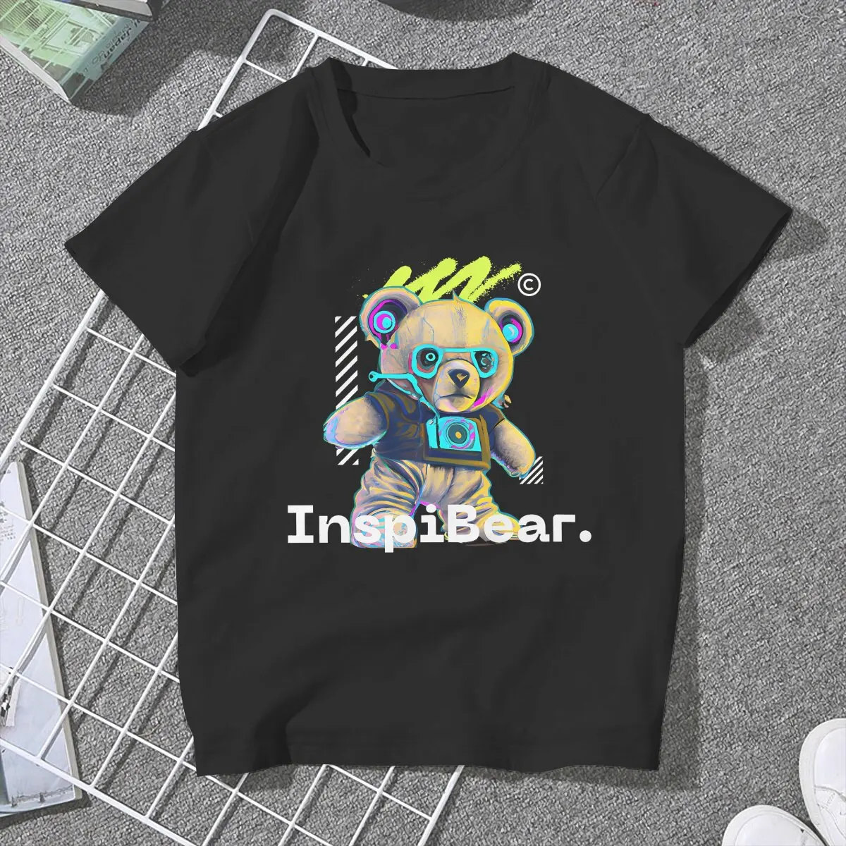 Distinctive TShirt For Girls Teddy Robot Y2k Tops Fashion Female Polyester T Shirt Soft Graphic