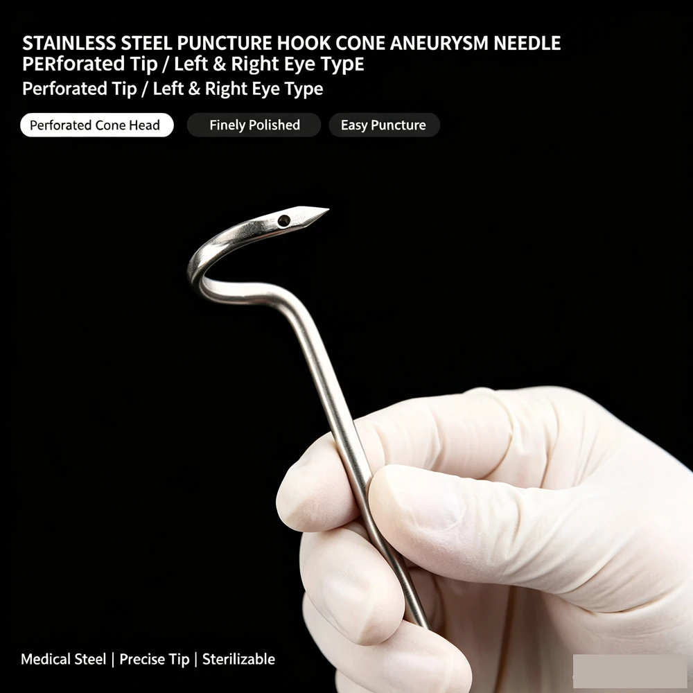 Non Medical use  Puncture Hook Cone Aneurysm Needle, Perforated, Left and Right Eye Type Hemangioma Puncture Needle